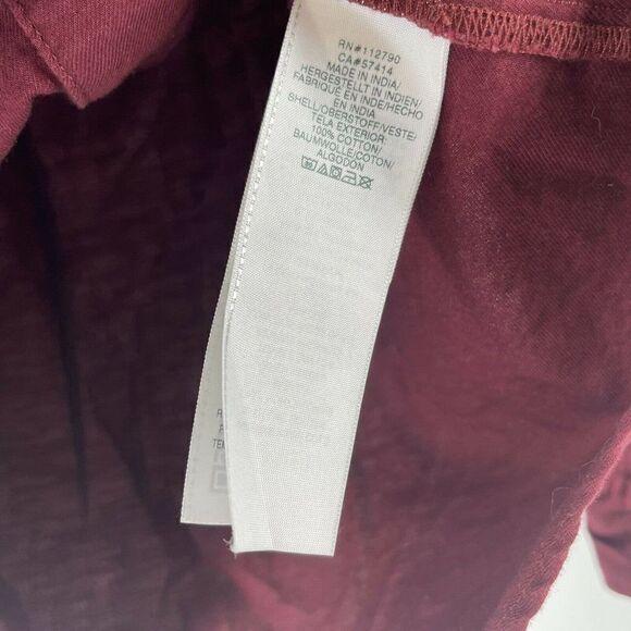 True Religion Utility Shirt Womens XS Burgundy Long Sleeve Roll Tab Button Up - Picture 8 of 9